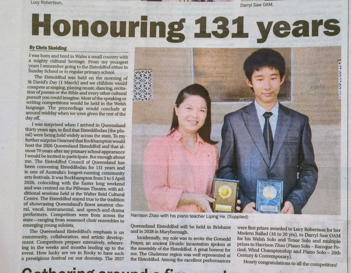 Click to view full photo Harrison — 2026 Piano Concerto Champion, 131st Queensland Eisteddfod